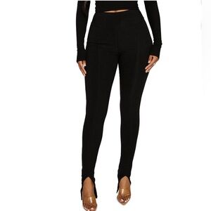Naked Wardrobe Slit-Hem Leggings Black XS nwt